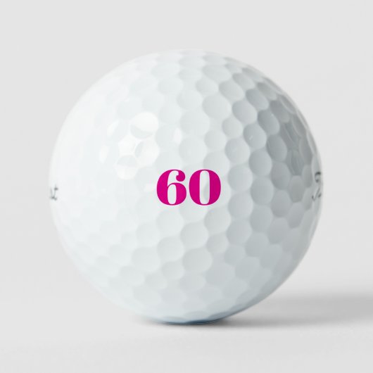 Pink 60th Birthday Generic Titleist Pro V1 Golfballen (Voorkant)