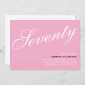 Pink 70e anniversaire Invitations (Devant / Derrière)