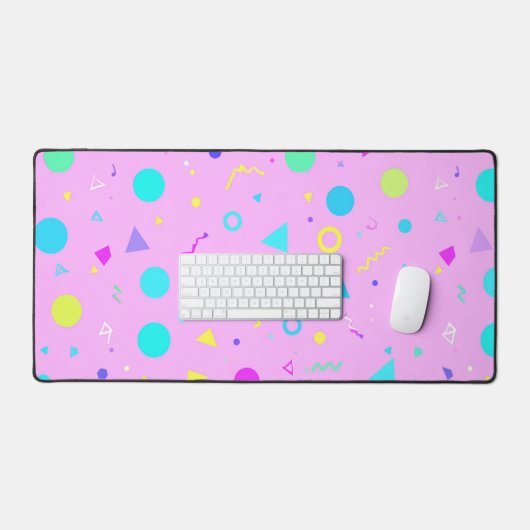 Pink 80s Memphis Geometric Pattern (Clavier et souris)