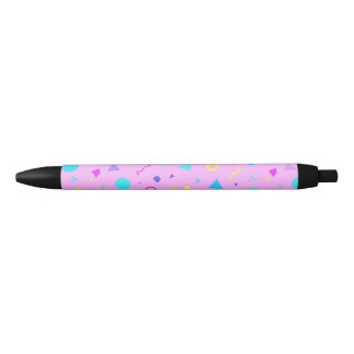Pink 80s Memphis Geometric Pattern Zwarte Inkt Pen
