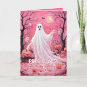 Pink-a-Boo spookachtige Halloween Kaart (Voorkant)