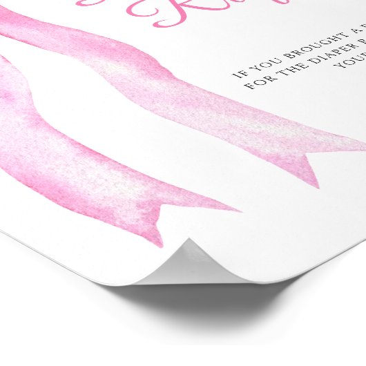 Pink a bow - affiche de tombola de couche (Coin)