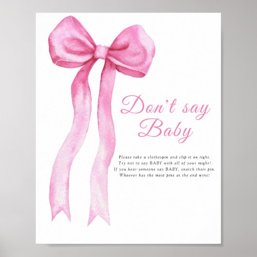 Pink a bow - Don't say baby Poster (Devant)