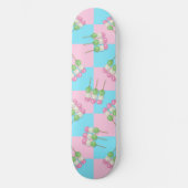 Pink À damiers Dango Skateboard (Recto)