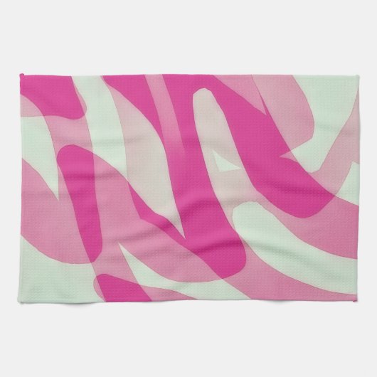 Pink Abstract Artsy Kitchen Towel Theedoek (Horizontaal)