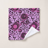 Pink Abstract Flowers Bath Towel Set (Gant de toilette)