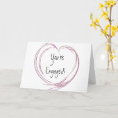 Pink Abstract Heart Kaart (Gele Bloem)