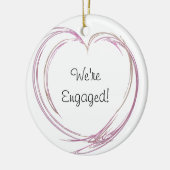 Pink Abstract Heart Keramisch Ornament (Links)