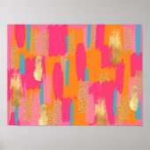 Pink Abstract Preppy Dorm Decor Poster (Voorkant)