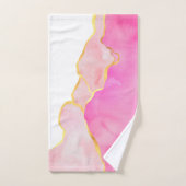 Pink Abstrait MONOGRAM INITIALES Glam (Serviette à main)