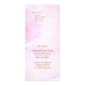 Pink Abstrait Watercolor Salon Prix Menu (Dos)