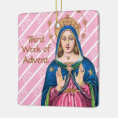 Pink Advent BVM / Gaudete Sunday Square Keramisch Ornament (Links)