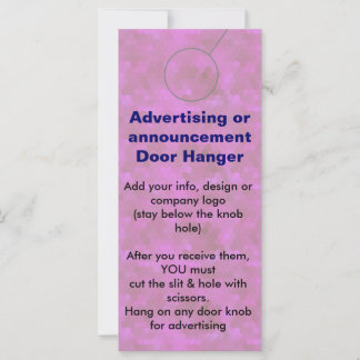 PINK Adverteren DEUR HANGER-labels