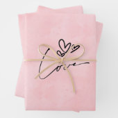 Pink Aesthetic Love Wrapping Paper | Minimal Heart (In situ)