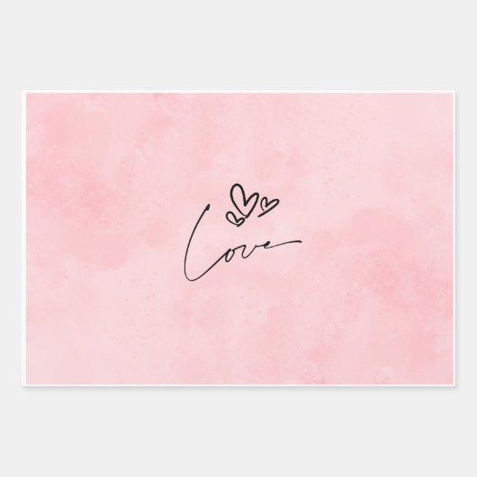 Pink Aesthetic Love Wrapping Paper | Minimal Heart (Voorkant)