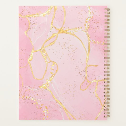 Pink Agate Géode de verdure Monogramme Nom 2023 (Dos)