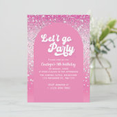 Pink Allons faire la fête Invitation d'anniversair (Debout devant)