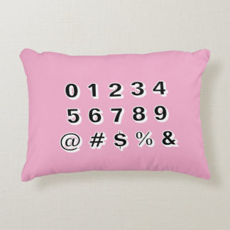 Pink Alphabet, Numbers and Symbol Accent Pillow Kussen