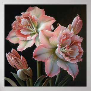 Pink Amaryllis Flower Art Imprimer Poster