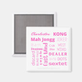 Pink American Mah Jongg magnet Magneet (Voorkant / Achterkant)