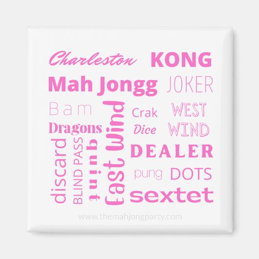 Pink American Mah Jongg magnet Magneet (Voorkant)