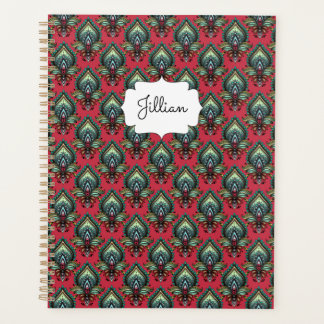 Pink and Aqua Fancy Motif Boho Nom Planificateur