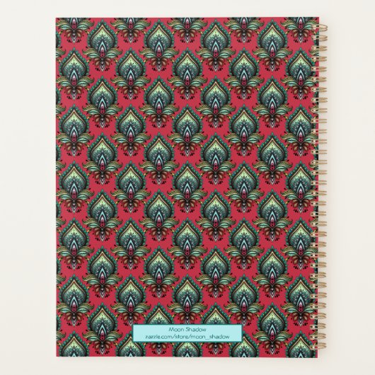 Pink and Aqua Fancy Motif Boho Planner (Dos)