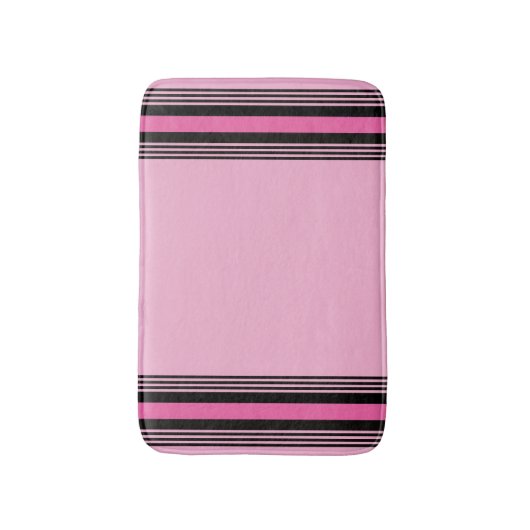 Pink and Black Bath Mat (Voorkant Verticaal)