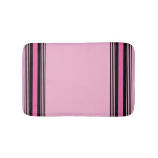 Pink and Black Bath Mat