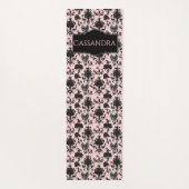 Pink and Black Goth Skulls and Roses Personalized  Yogamat (Achterkant)