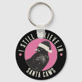 Pink and Black Gothic Crow Stocking Stuffer Sleutelhanger (Voorkant)