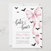 Pink and Black Halloween Baby Shower Invitation (Devant)