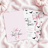 Pink and Black Halloween Baby Shower Invitation