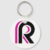Pink And Black Letter R Sleutelhanger (Voorkant)