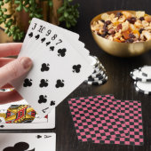 Pink and Black Patterns Checkerboard Check Checker Pokerkaarten (Insitu)