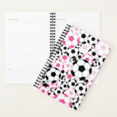 Pink and Black Soccer Ball Notebook Planner (Display)
