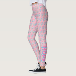 Pink and Blue Awareness Ruban Angel Art Leggings