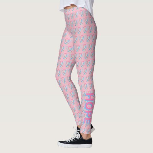 Pink and Blue Awareness Ruban Angel Art Leggings (Gauche)