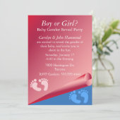 Pink and Blue Baby Genre Reveale Party Invitation (Debout devant)