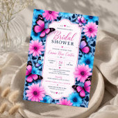 Pink and Blue Butterfly Bridal Shower Invitation