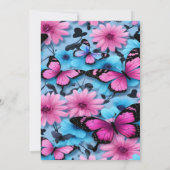 Pink and Blue Butterfly Bridal Shower Invitation (Dos)