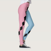 Pink and Blue Diamond Diagonal Leggings (Droite)