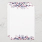 Pink and Blue Floral Border Fan Programme Paper Programma (Voorkant / Achterkant)