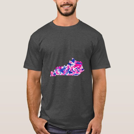 Pink and Blue Floral Kentucky Oversized T-shirt (Voorkant)