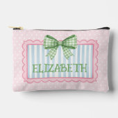Pink and Blue Frame Green Gingham Bow Etui (Voorkant)