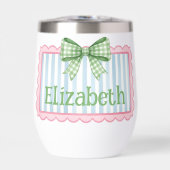 Pink and Blue Frame With Green Gingham Bow (Avant)