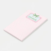 Pink and Blue Frame With Green Gingham Bow Post-it® Notes (Schuin)