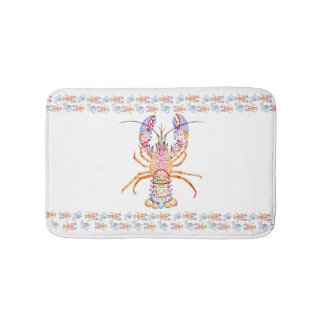 Pink and Blue Lobster Badmat