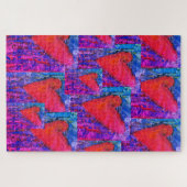 Pink and Blue Multiple Hearts 1000 pièce Puzzle (Horizontal)