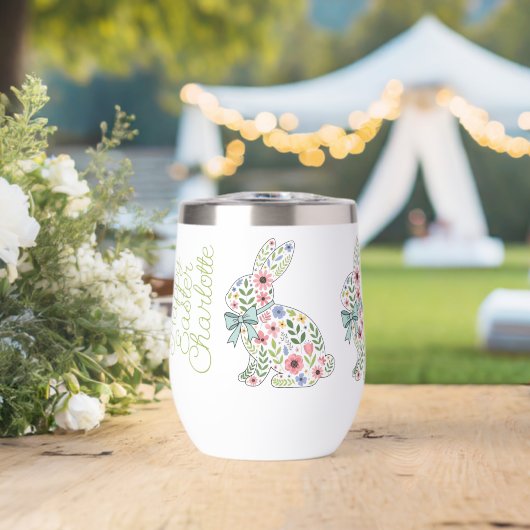 Pink and Blue Wildflower Easter Rabbits (Bruiloft (Gedraaid)  )